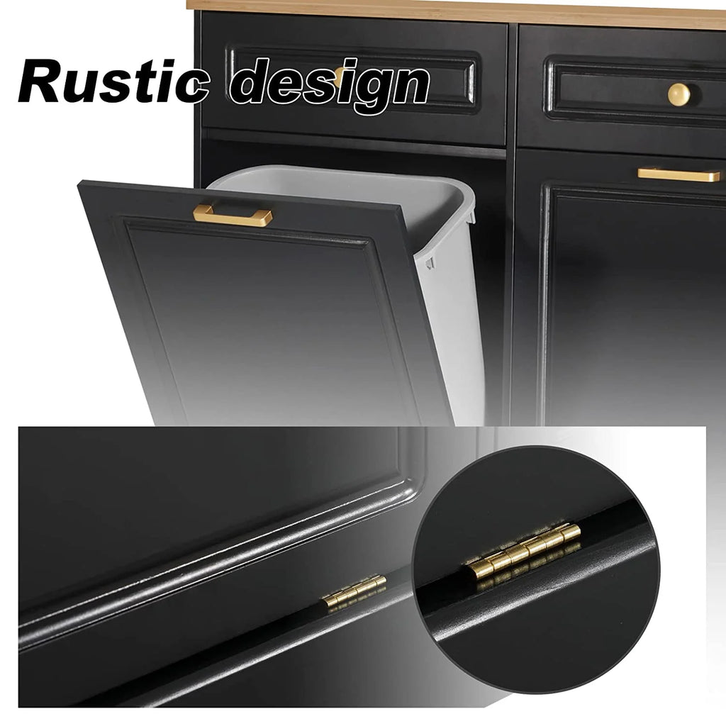 Black Double Tilt Out Trash Cabinets with Drawers Wooden Recycling Cabinet H4627