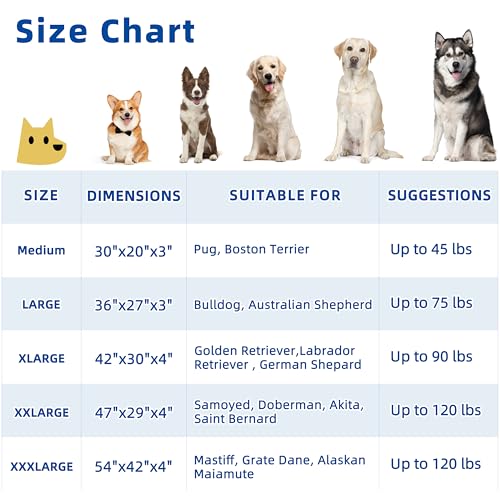 Orthopedic Large Dog Bed with Soft Rose Plush Removable Washable Cover and Non-Slip Bottom T133