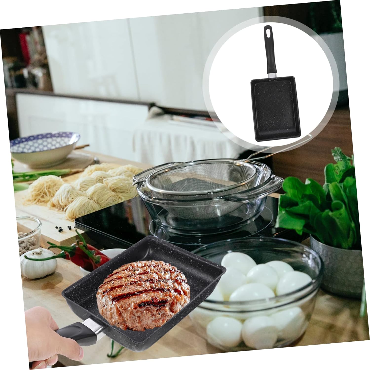 Tamagoyaki Square Griddle Nonstick Aluminum Frying Pan F9194