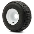 8" Steel Golf Cart Wheels Glossy White and Tires - Set of Two I846