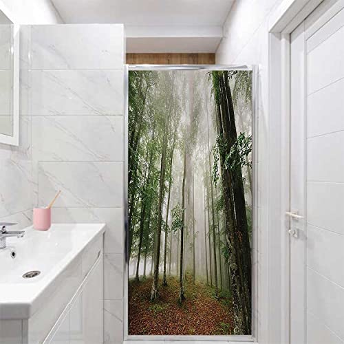 Stained Glass Forest Green Window Film 35.4 inch by 78.7 inch W121835