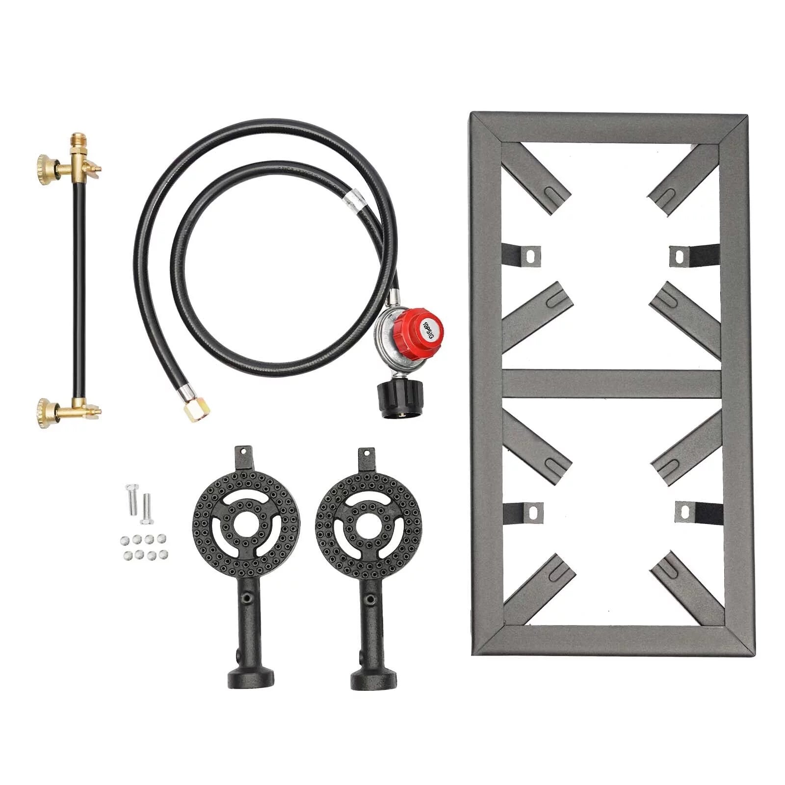 Double Propane Gas Burner Stove with Regulator Hose V874387