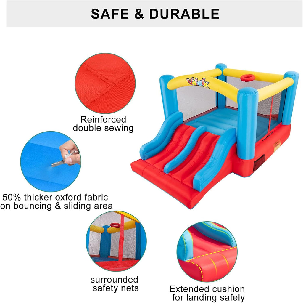 Bounce House with Blower, Double Slide, 300 LBS Capacity O8077