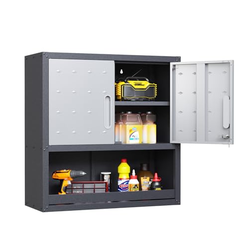 Heavy Duty Steel Wall Cabinet with 2 Doors and Adjustable Shelves N869