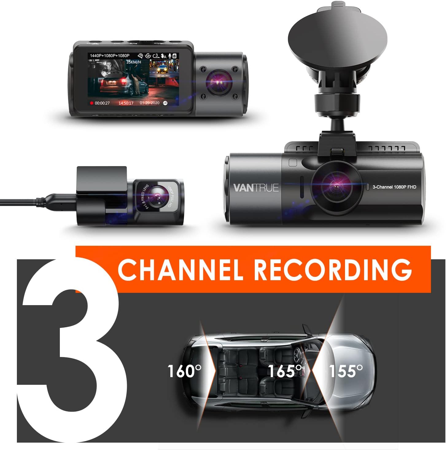 3 Channel 4K Dash Cam I3986