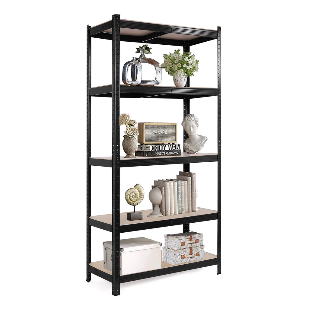 5 Tier Adjustable Heavy Duty Metal Storage Shelving, Black, 35.4" x 15.7" x 70" C522119