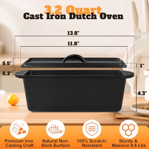 3.2QT Cast Iron Dutch Oven with Lid V296599