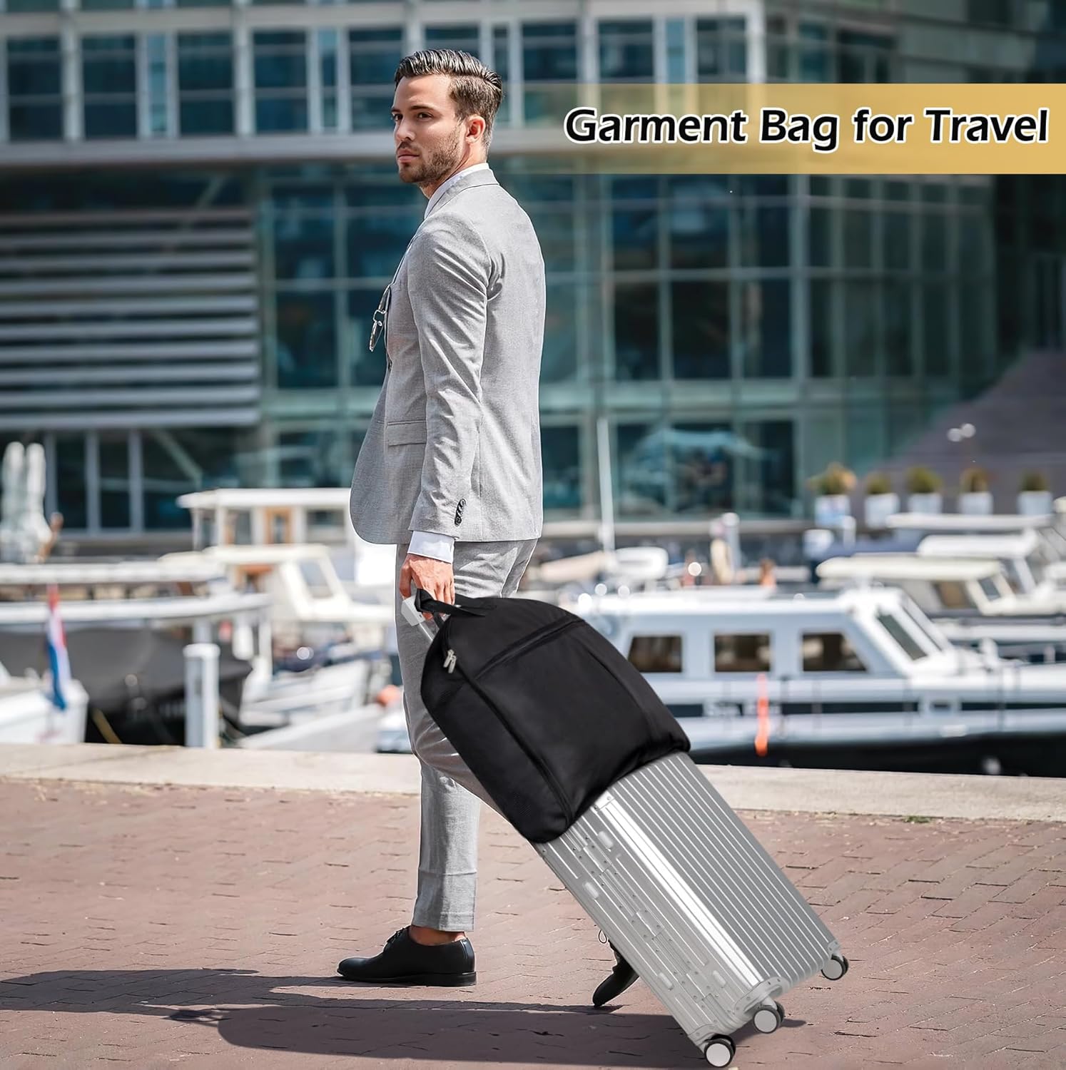 Black 43’’ Heavy Duty Waterproof Convertible 2 in 1 Garment Duffle Bag L3630