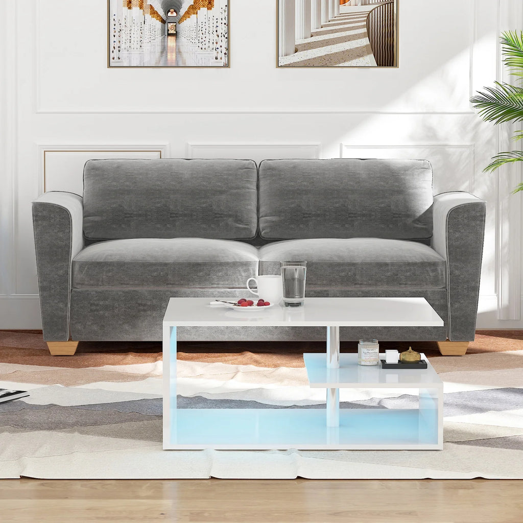 Grey Velvet Full Size Pull Out Sofa Bed with Foam Mattress R6077