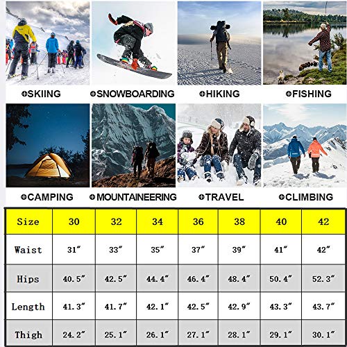 Mens Waterproof Fleece Lined Insulated Winter Hiking Pants W400