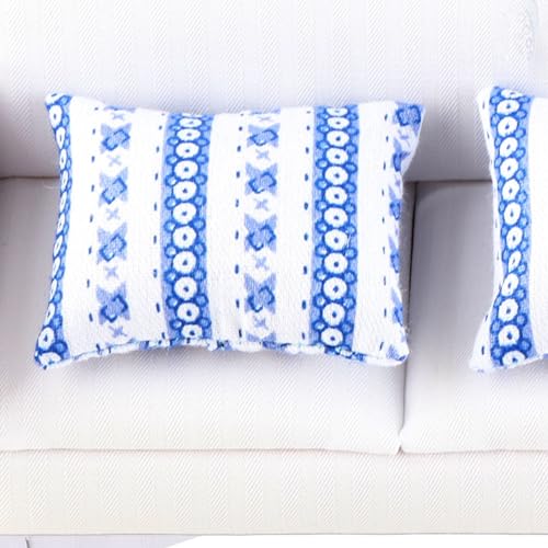 Miniature 2-Seat Sofa with Blue Flower Pattern Cushion Z88605
