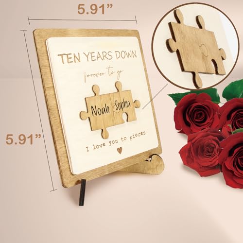 Personalized Wooden Plaque with Engraved Puzzle Pieces N967
