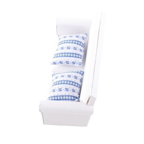 Miniature 2-Seat Sofa with Blue Flower Pattern Cushion Z88605