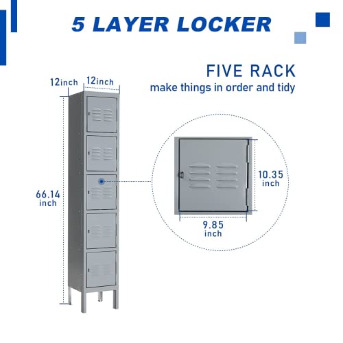 3-Tier Steel Locker 3 Doors Grey W334