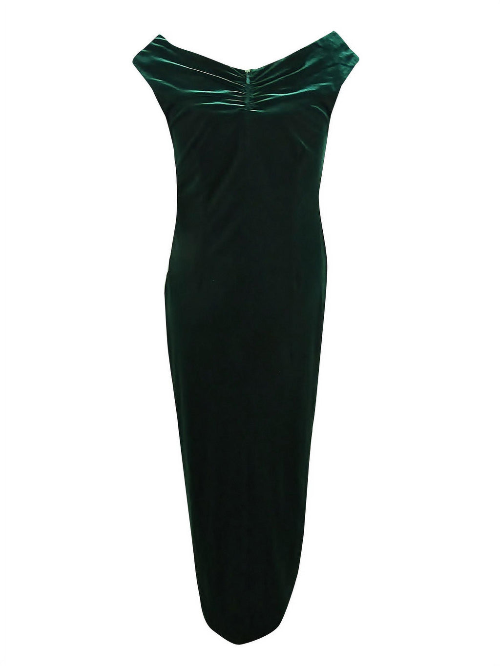 Plus Size Ruched Velvet Gown C84226