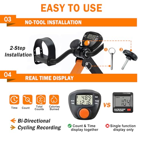 Adjustable Foldable Pedal Exerciser with Suction Cup Feet M6993