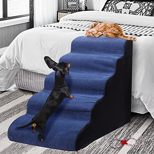 Chocolate Brown 5 Tier Non-Slip Pet Stairs R73319