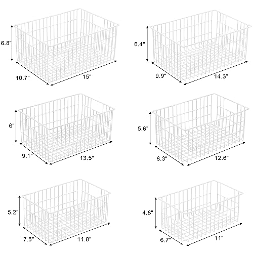Set of 6 Wire Freezer Organizer Baskets E842048
