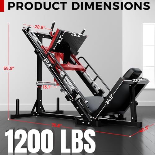 Adjustable Leg Press Hack Squat Machine with Linear Bearing H843790