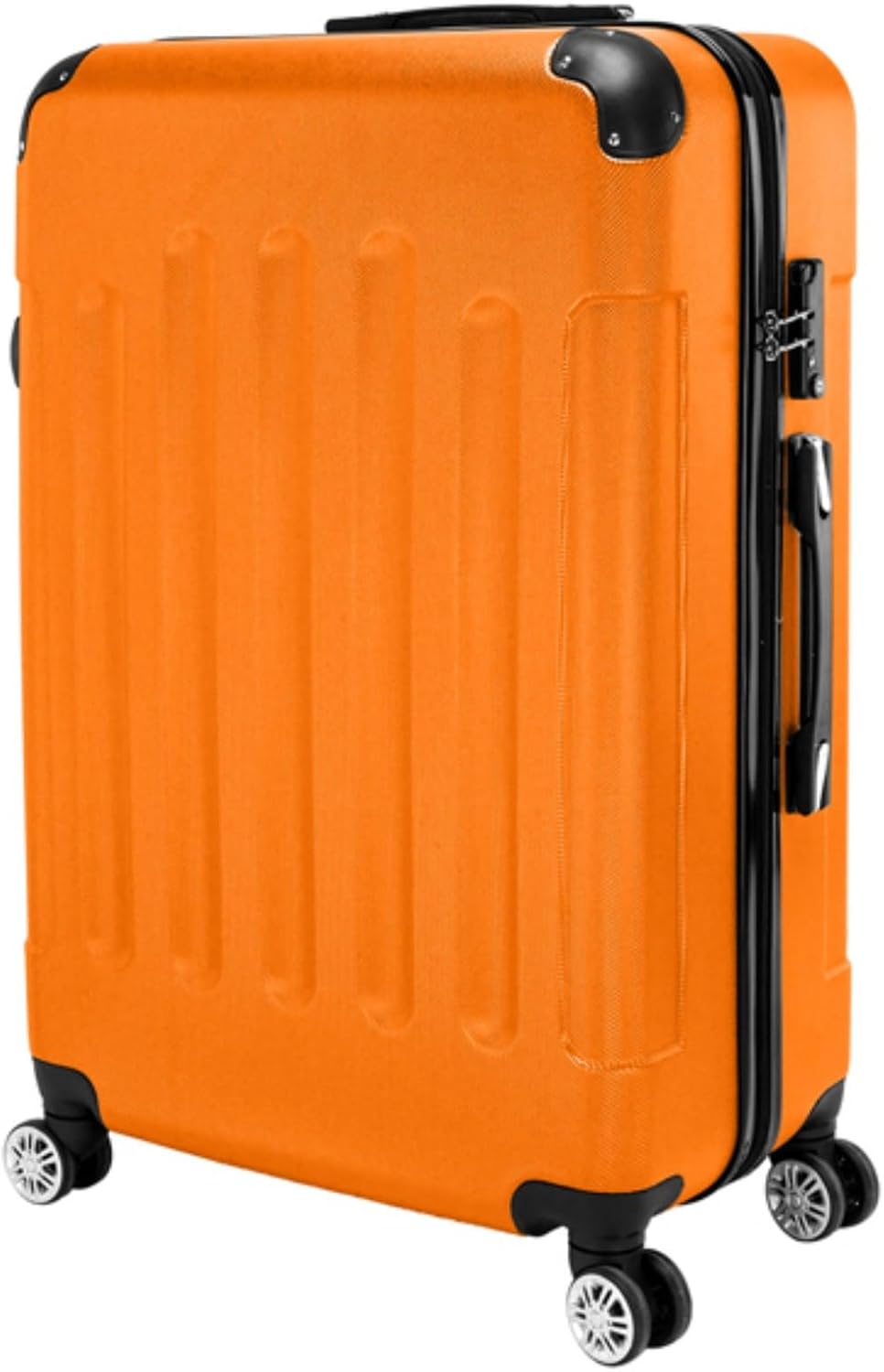 3 Piece Set Hardside Roller Suitcase 20" / 24" / 28" Set, Orange, Blue O77292