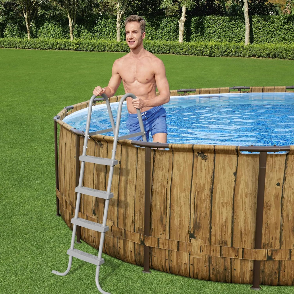 18' x 48" Round Above Ground Swimming Pool Set with Filter Pump, Ladder, and Cover M85565