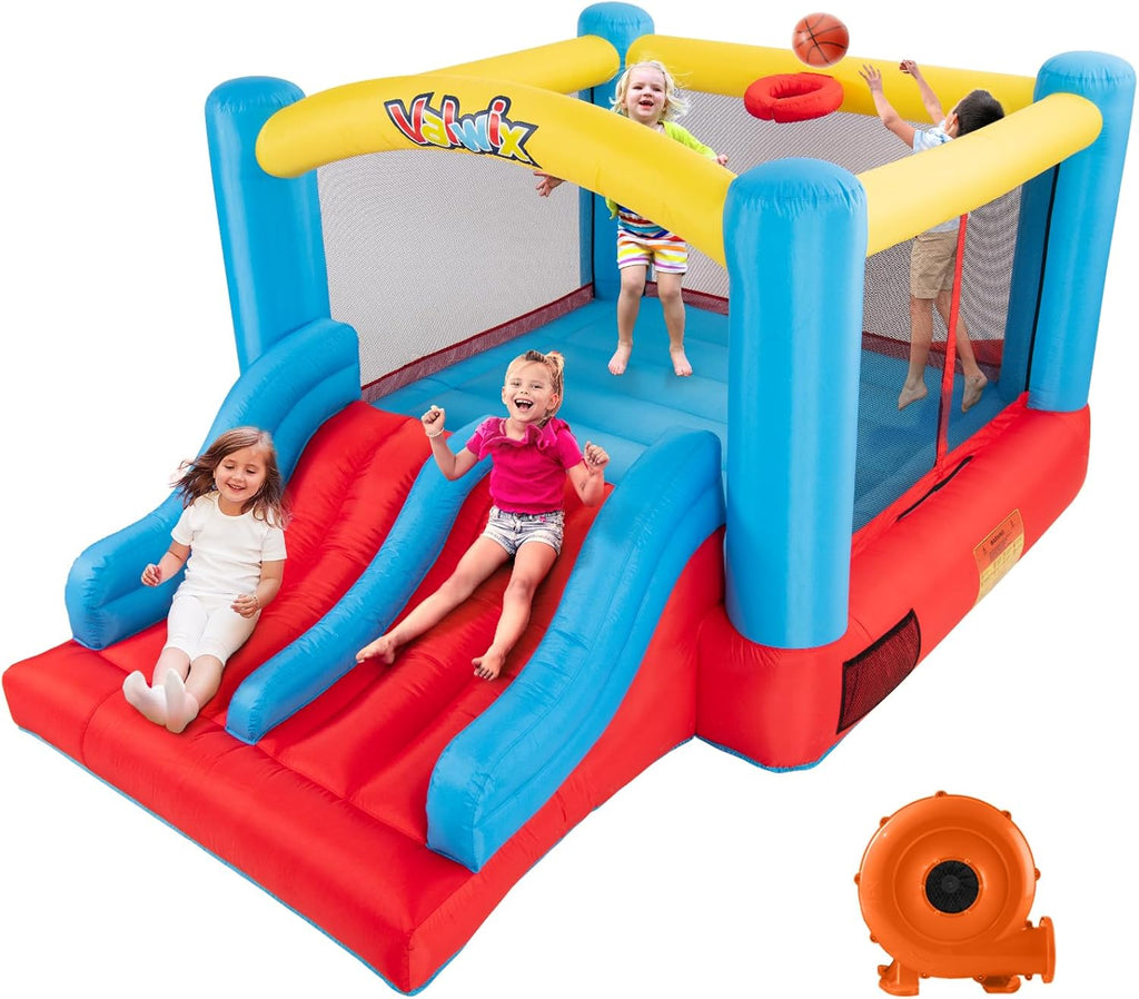 Bounce House with Blower, Double Slide, 300 LBS Capacity O8077