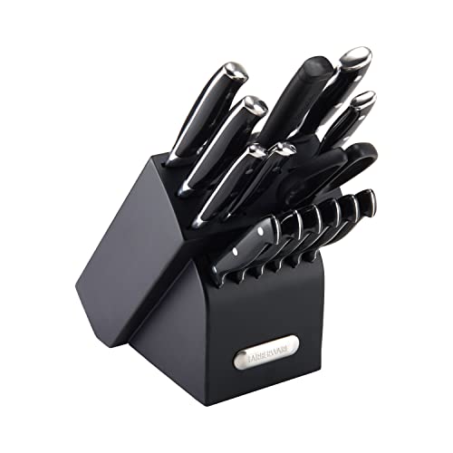 15-Piece High Carbon-Stainless Steel Knife Set with Wood Block D16699