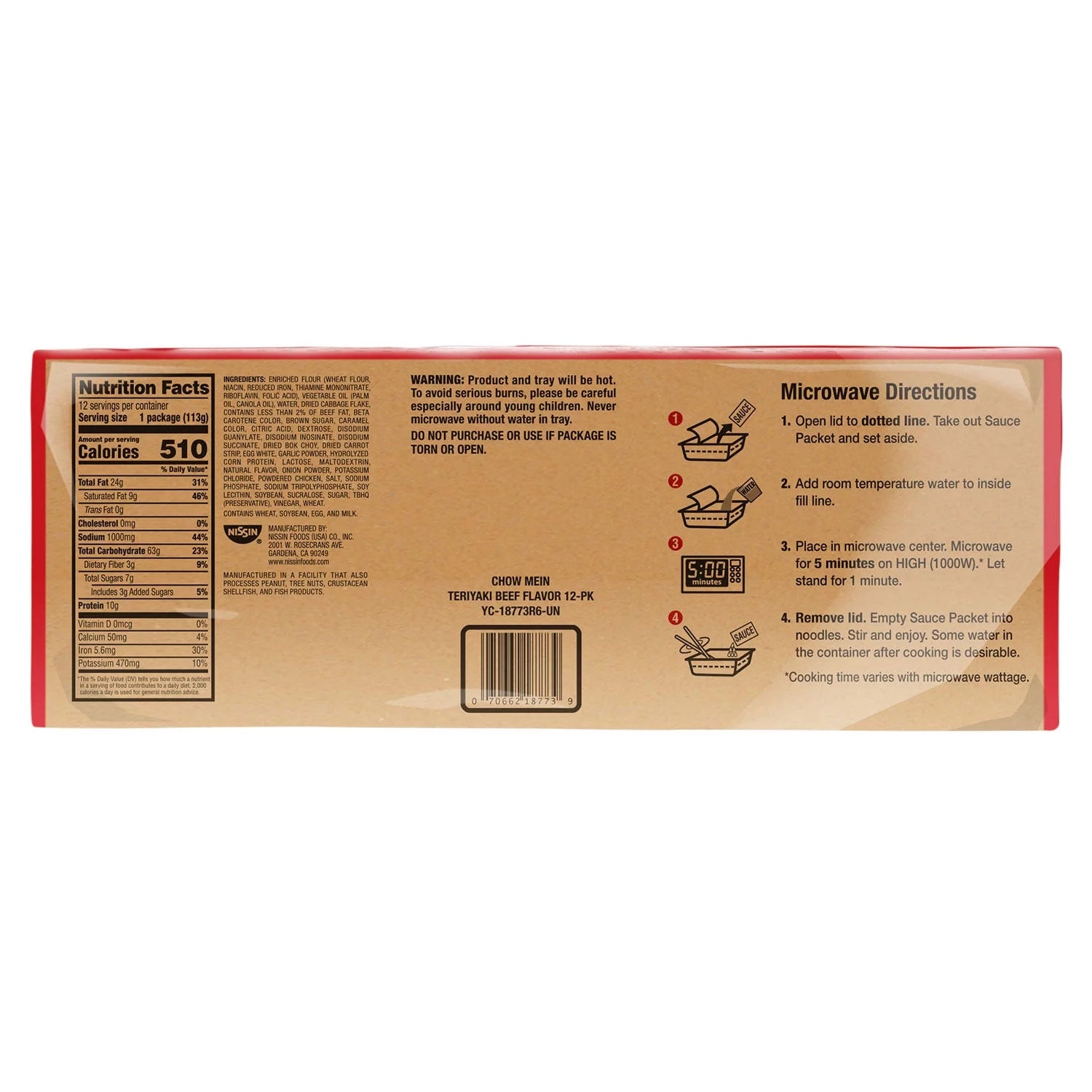 Teriyaki Beef Chow Mein Noodles (4 oz., 12 ct.) U520651