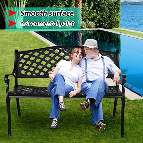 Black Cast Aluminum Bench R1178
