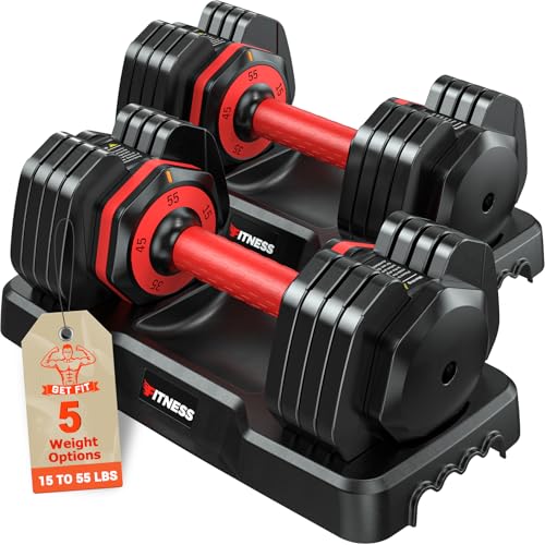 Set of 2 Adjustable Dumbbells with Anti-Slip Texture Handle D75969