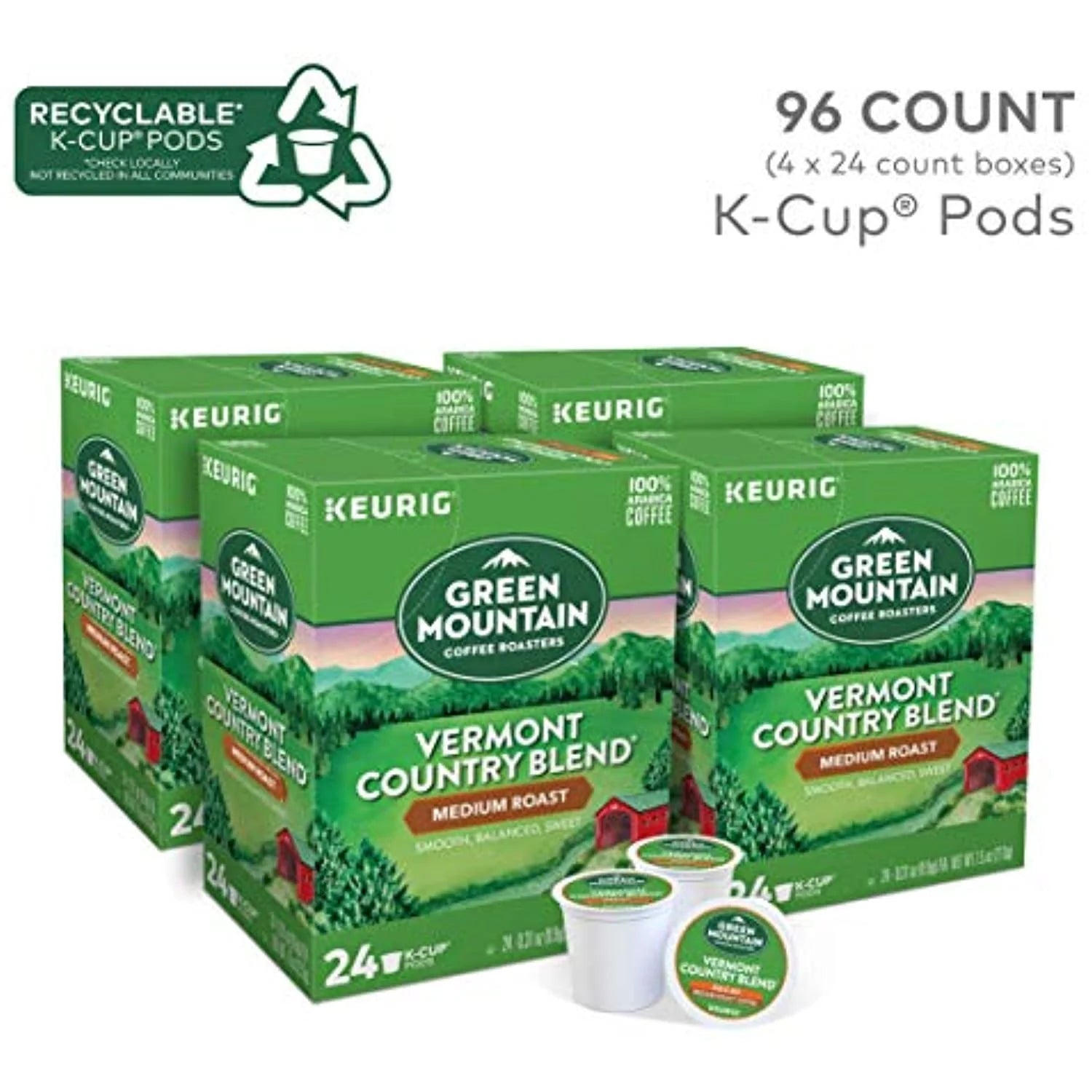 96 Count Medium Roast Coffee K-Cup Pods F75251