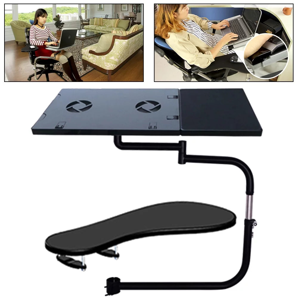 Adjustable Laptop Holder Keyboard Mount with USB Fan and Mouse Mat W683533
