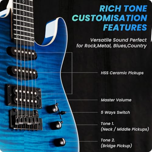 Black Solid Body Electric Guitar with 24 Frets R5356