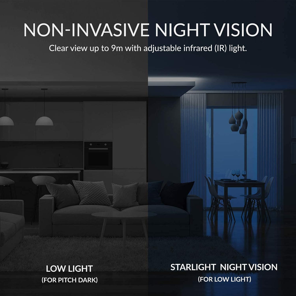 2K WiFi Indoor Security Camera 360-degree with Night Vision, 2-Way Audio, 2pc G60374