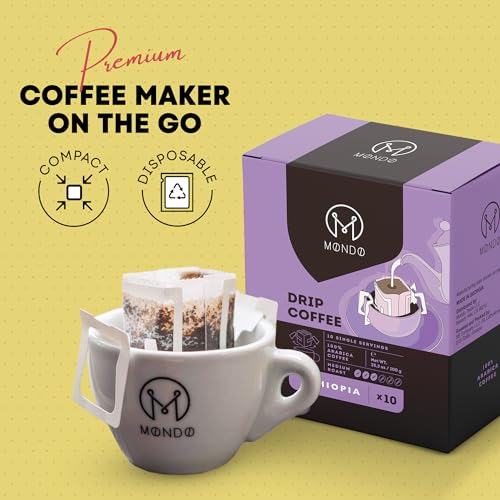 Drip Coffee, 100% Arabica Ground Coffee, Compact, Disposable Coffee Ground Filters, 10-Pack E7901