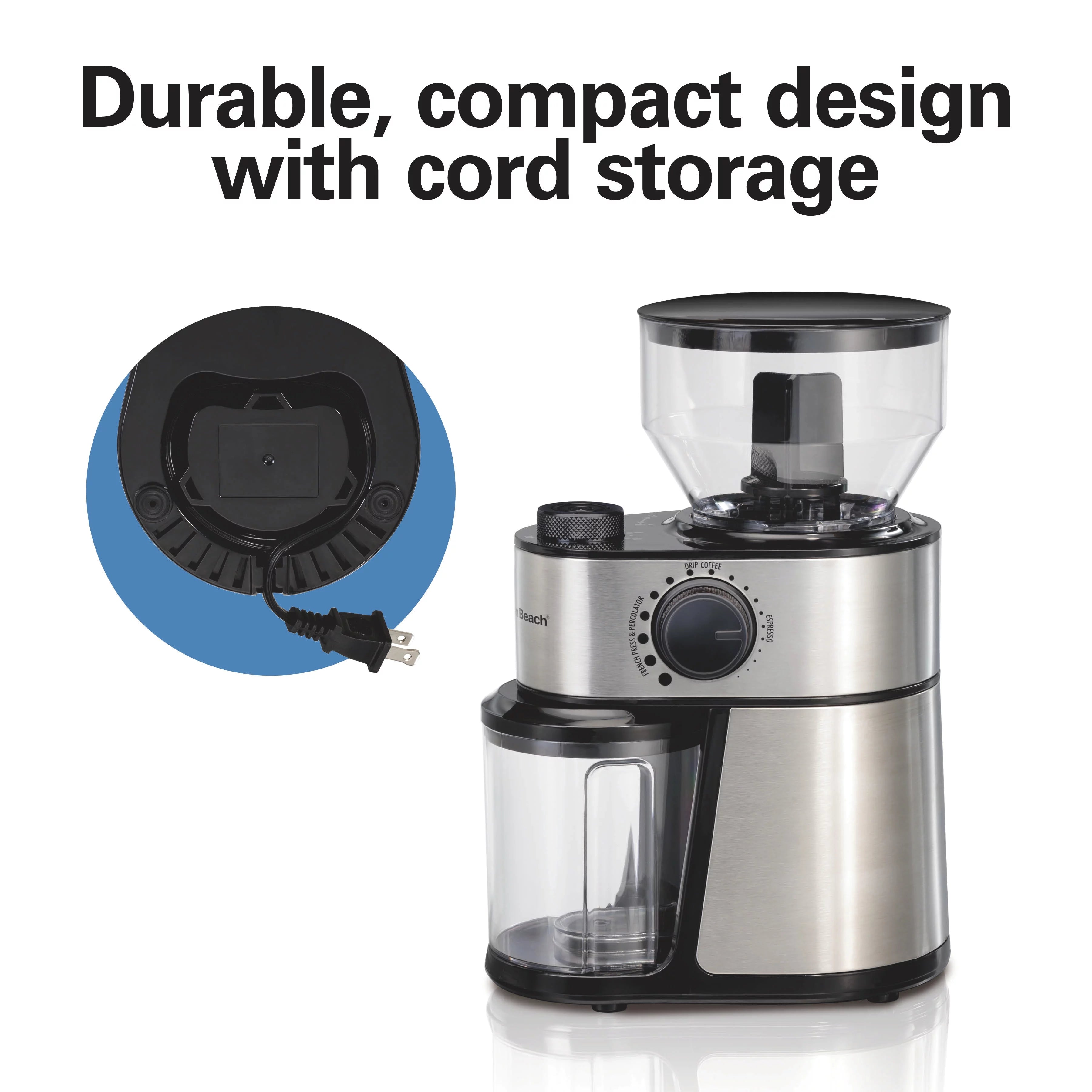 18 Grind Settings Stainless Steel Coffee Grinder A9815
