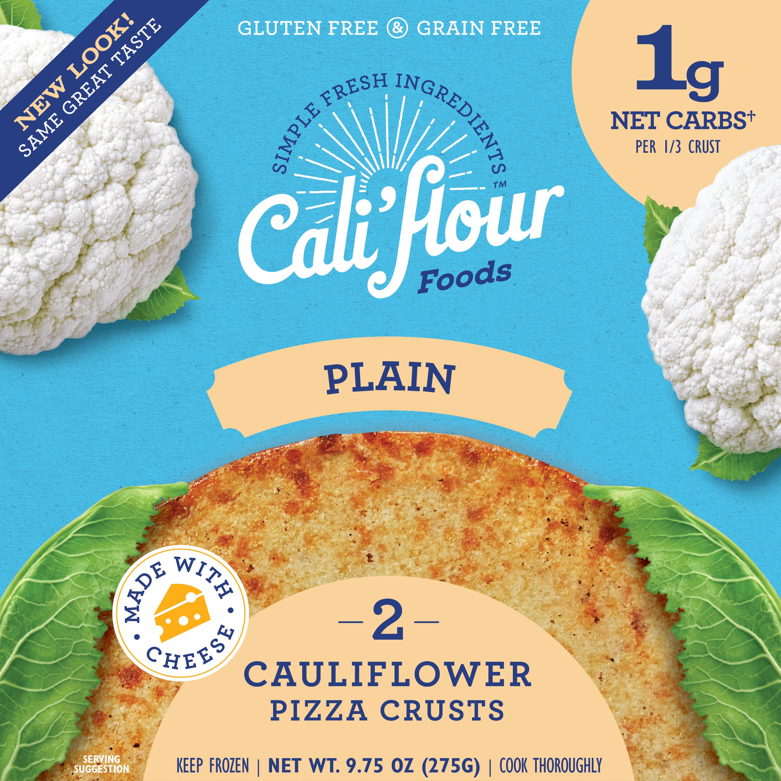 Plain Cauliflower Pizza Crusts - 9.75 oz C587