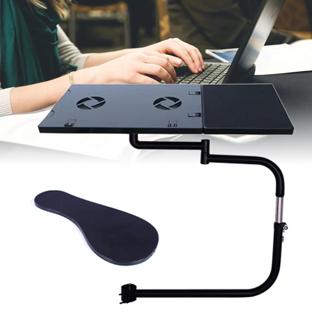 Adjustable Laptop Holder Keyboard Mount with USB Fan and Mouse Mat W683533