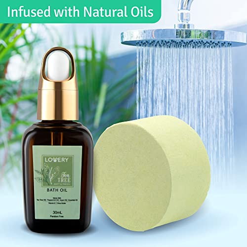 15 pc Tea Tree Bath Set with Bath Oil, Shower Gel, Bubble Bath, Handmade Soap, Steamer Tablet, Potpourri U45375