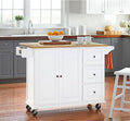 Grey Rolling Kitchen Cart with Drop Leaf, 2 Doors, 3 Drawers F247