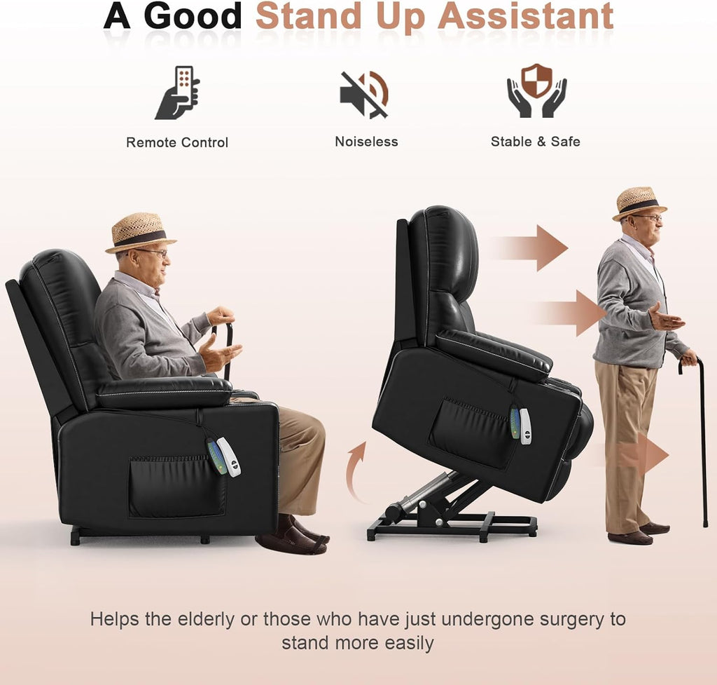 Oversized Power Lift Recliner Chair with Heat and Massage B344363