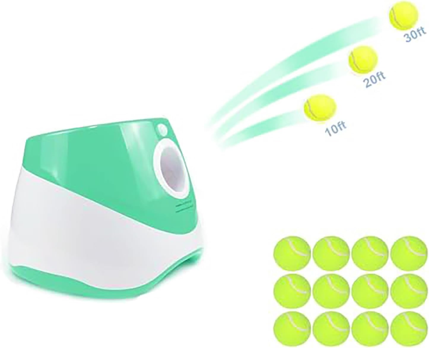 Automatic Ball Launcher with 12 Tennis Balls (Green) R3384