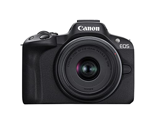 Black Mirrorless Camera with RF-S18-45mm Lens Kit, 24.2 Megapixel CMOS Sensor, 4K Video A36246