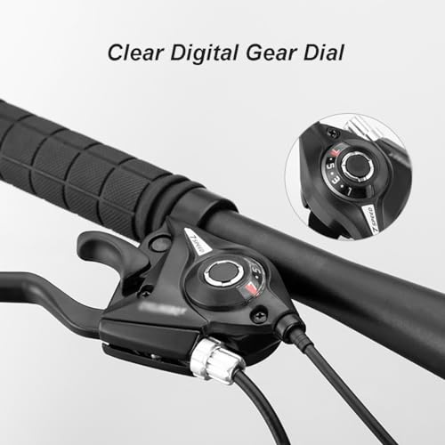 3x7 Speed Mountain Bike Gear Shift Brake Lever Set with Digital Gear Dial & Brake Cable S67461