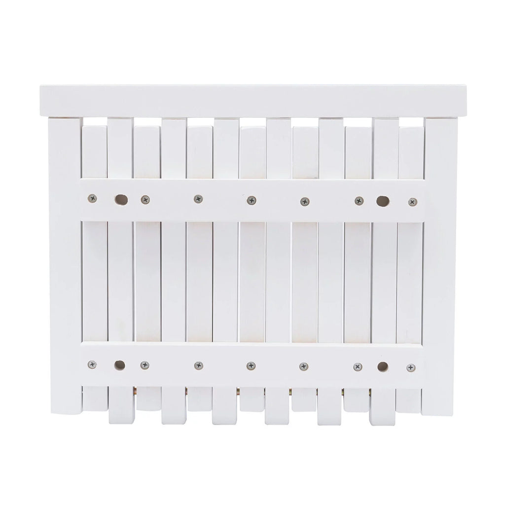 White Rubber Wood Wall Mounted Folding Stool Bench K908