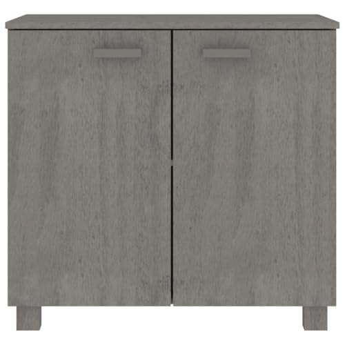 Light Gray Solid Wood Pine Sideboard with 2 Doors Q394