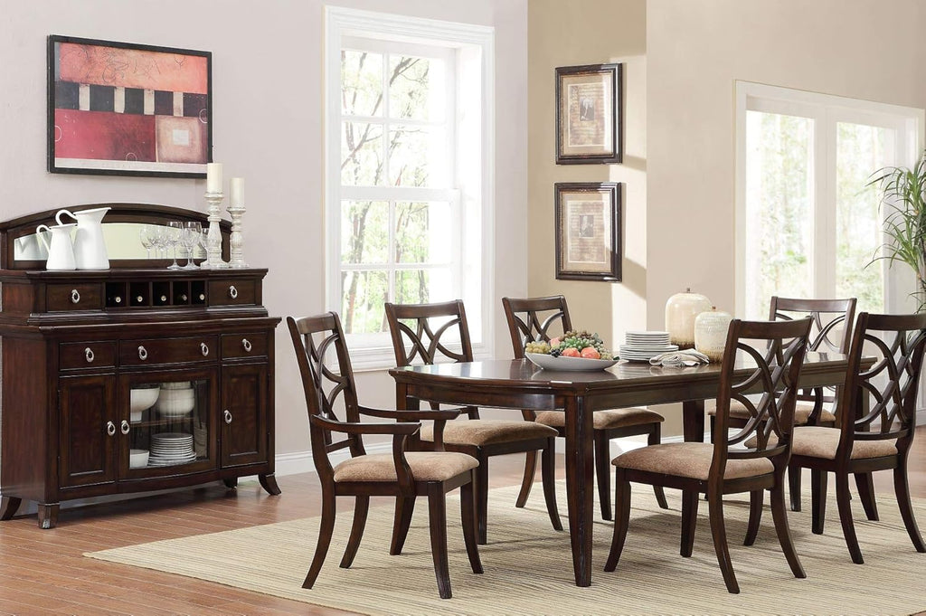 7 Piece Dining Room Set in Brown Cherry N337