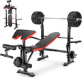 Adjustable Olympic Weight Bench Set with Preacher Curl & Leg Developer Z275889