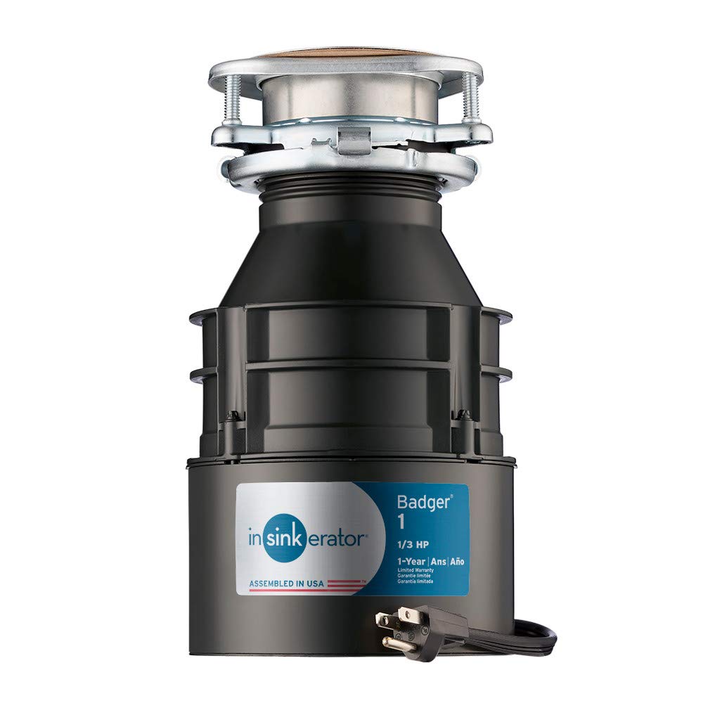 1/3 HP Continuous Feed Garbage Disposal with Cord, White D353