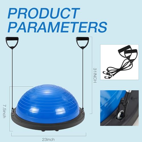 Half Balance Ball Trainer with Resistance Bands and Foot Pump B9295